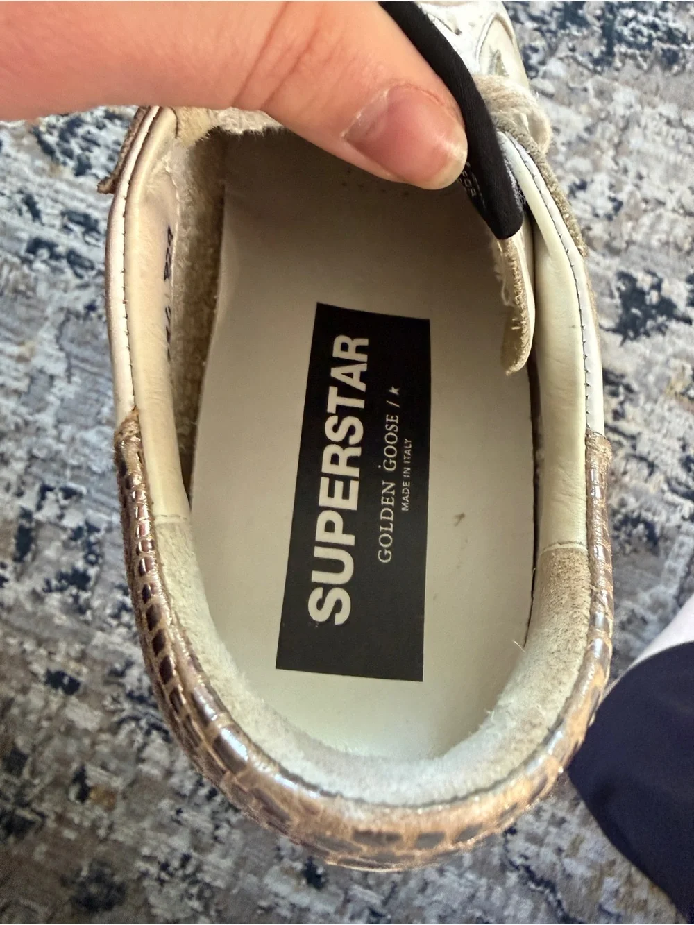 Golden Goose Superstar Sneakers in White and Gold - Picture 4 of 7